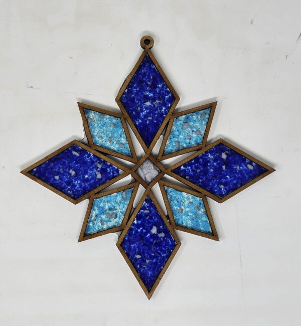 winter crushed glass star