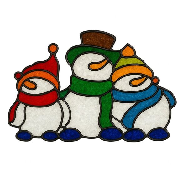 winter crushed glass snowmen