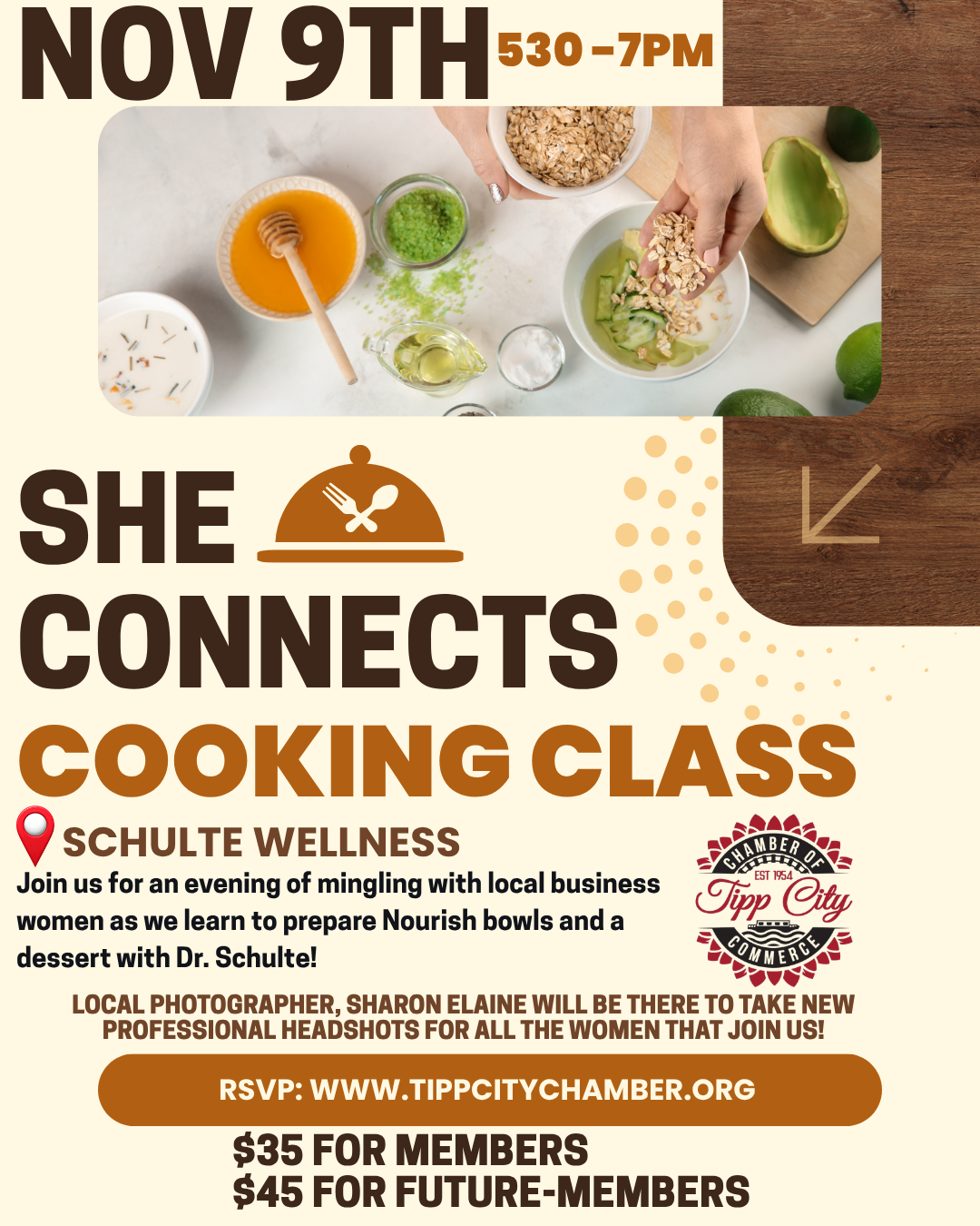 SHE Connects cooking class 2026